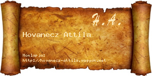 Hovanecz Attila névjegykártya